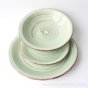оптом порпухная покраска ручной росписью керамическая посуда Dinnowset
